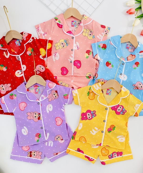 Pijama đùi lụa bé gái